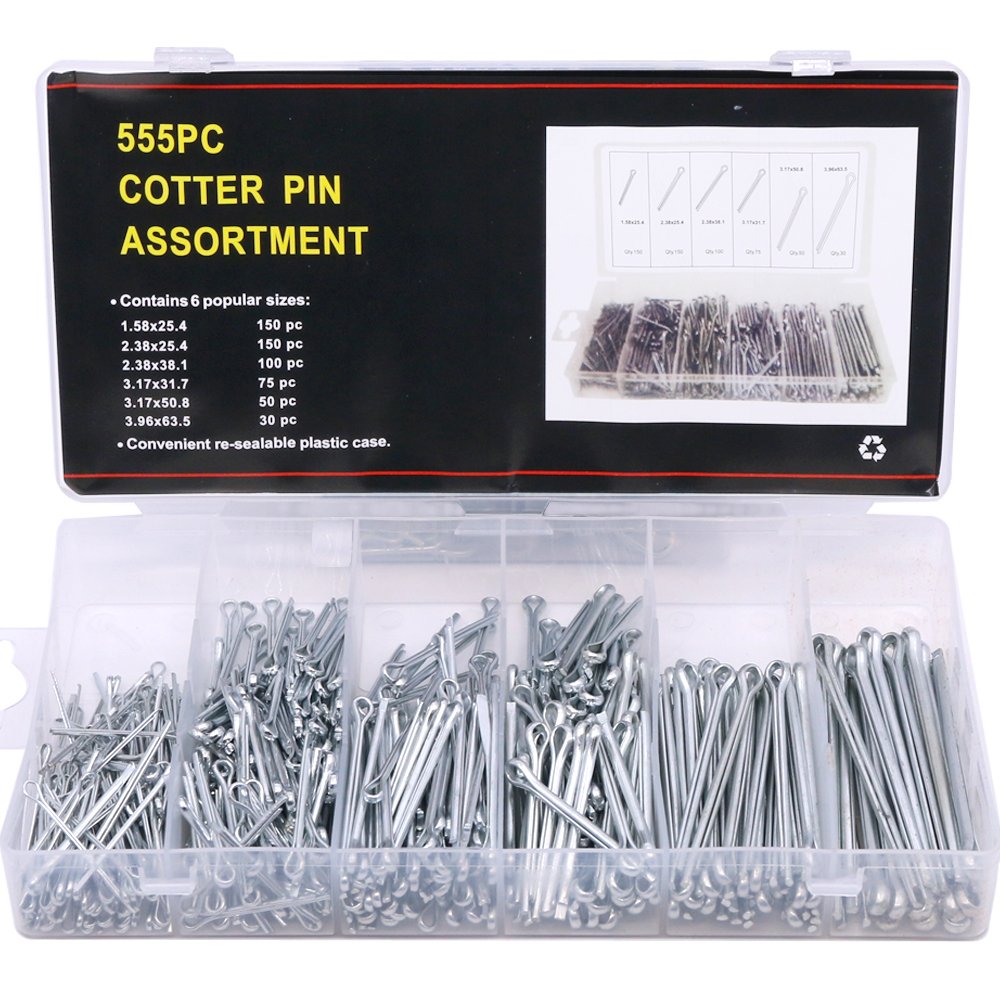 ● Fetters Amazon.com: Glarks 555Pcs Heavy Duty Zinc Plated Cotter Pin